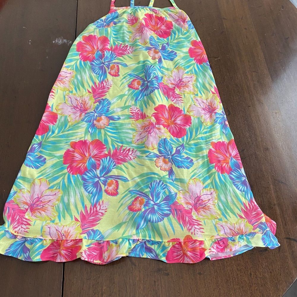 The Children's Place Nightgown Girls L 10/12 Bermyellow Tropical Sleeveless